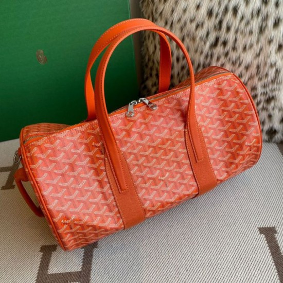 Replica Goyard Barrel 40 Classic Sports Bag Orange Knockoff Cheap AAAAA Replica Goyard Barrel 40 Classic Sports Bag Orange Fake Clone