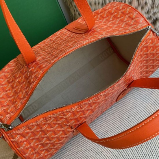 Replica Goyard Barrel 40 Classic Sports Bag Orange Knockoff Cheap AAAAA Replica Goyard Barrel 40 Classic Sports Bag Orange Fake Clone