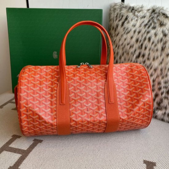 Replica Goyard Barrel 40 Classic Sports Bag Orange Knockoff Cheap AAAAA Replica Goyard Barrel 40 Classic Sports Bag Orange Fake Clone