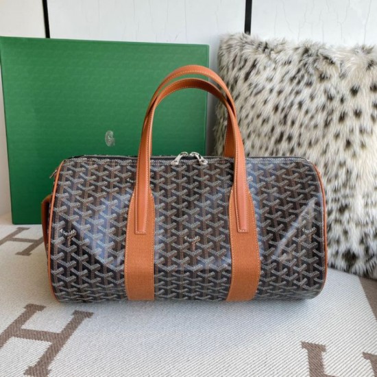 Replica Goyard Barrel 40 Classic Sports Bag Brown Knockoff Cheap AAAAA Replica Goyard Barrel 40 Classic Sports Bag Brown Fake Clone