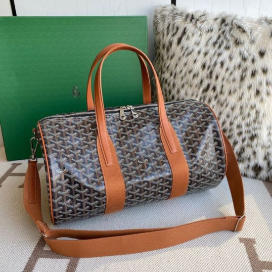 Replica Goyard Barrel 40 Classic Sports Bag Brown Knockoff Cheap AAAAA Replica Goyard Barrel 40 Classic Sports Bag Brown Fake Clone