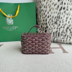 AAAAA Replica Goyard Nano Muse Vanity Makeup Bag Bordeaux Fake Clone