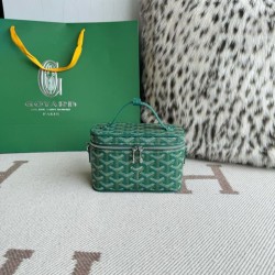 AAAAA Replica Goyard Nano Muse Vanity Makeup Bag Green Fake Clone