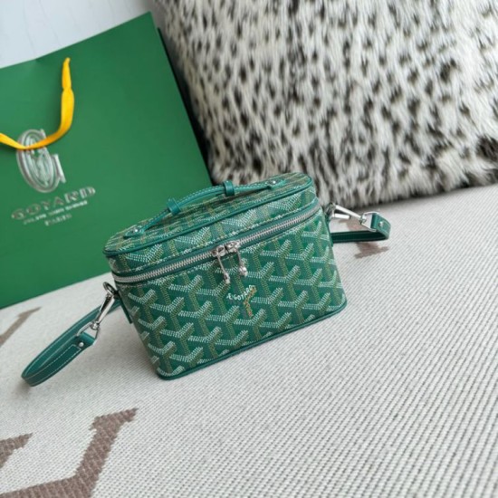 AAAAA Replica Goyard Nano Muse Vanity Makeup Bag Green Fake Clone