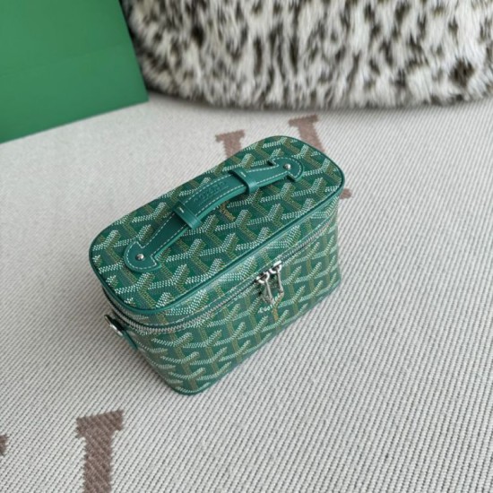 AAAAA Replica Goyard Nano Muse Vanity Makeup Bag Green Fake Clone