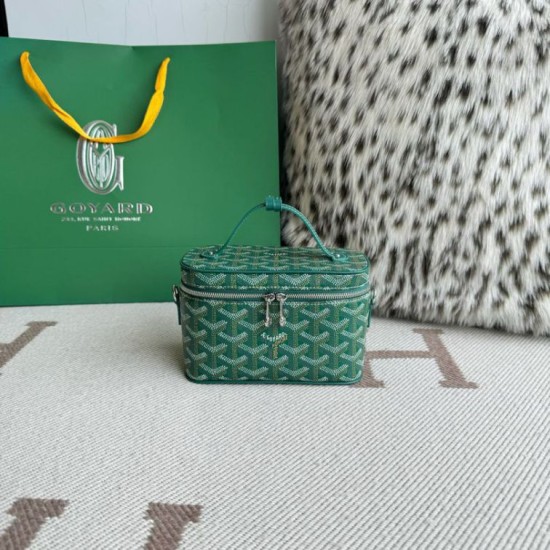 AAAAA Replica Goyard Nano Muse Vanity Makeup Bag Green Fake Clone