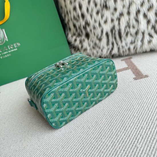 AAAAA Replica Goyard Nano Muse Vanity Makeup Bag Green Fake Clone