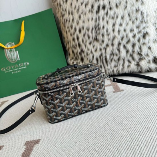 AAAAA Replica Goyard Nano Muse Vanity Makeup Bag Black Fake Clone