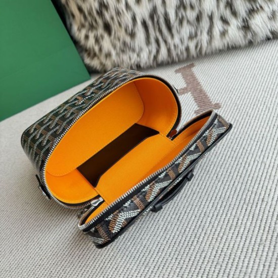 AAAAA Replica Goyard Nano Muse Vanity Makeup Bag Black Fake Clone