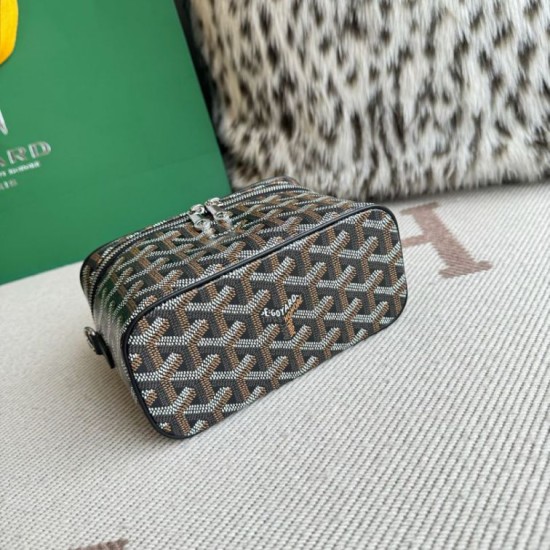 AAAAA Replica Goyard Nano Muse Vanity Makeup Bag Black Fake Clone