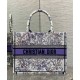 AAAAA Replica Dior Lucky Medium Dior Book Tote White with Dior Night of Dreams Motif Fake Clone