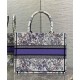 AAAAA Replica Dior Lucky Medium Dior Book Tote White with Dior Night of Dreams Motif Fake Clone