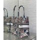 AAAAA Replica Dior Lucky Medium Dior Book Tote White with Dior Night of Dreams Motif Fake Clone