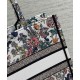 AAAAA Replica Dior Lucky Medium Dior Book Tote White with Dior Night of Dreams Motif Fake Clone