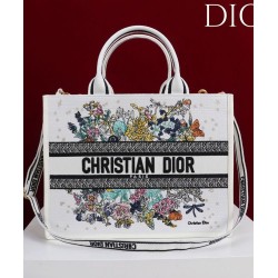 AAAAA Replica Dior Lucky Medium Dior Book Tote White Fake Clone