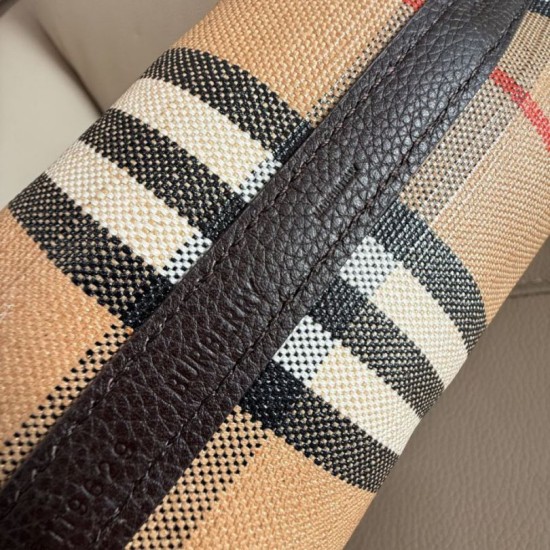 Replica Burberry Mini Reversible Bloomsbury Check Tote Bag Black/Brown Clone Cheap