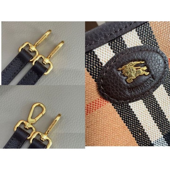 Replica Burberry Mini Reversible Bloomsbury Check Tote Bag Black/Brown Clone Cheap