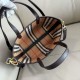 Replica Burberry Mini Reversible Bloomsbury Check Tote Bag Black/Brown Clone Cheap