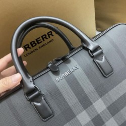 Replica Burberry Ainsworth Check Briefcase Dark Birch Blue Clone Cheap