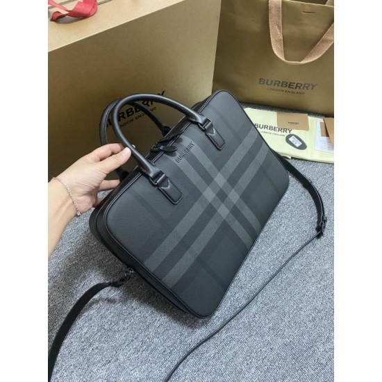 Replica Burberry Ainsworth Check Briefcase Dark Birch Blue Clone Cheap