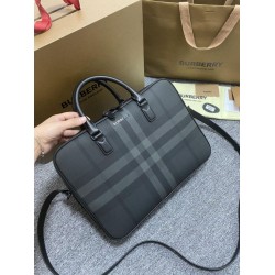 Replica Burberry Ainsworth Check Briefcase Dark Birch Blue Clone Cheap