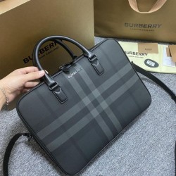 Replica Burberry Ainsworth Check Briefcase Dark Birch Blue Clone Cheap