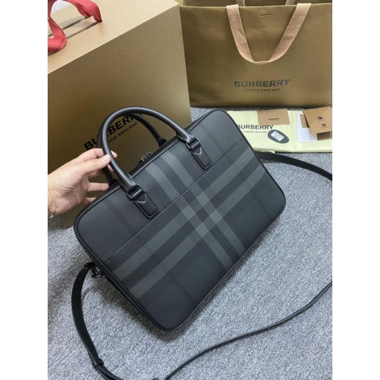 Replica Burberry Ainsworth Check Briefcase Dark Birch Blue Clone Cheap