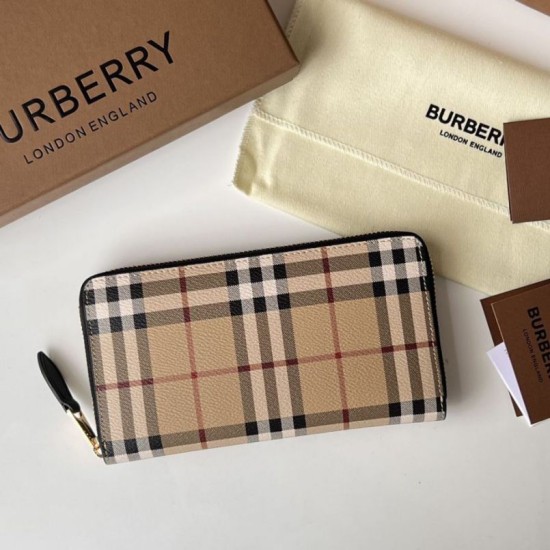 Knockoff Burberry Vintage Check E-canvas Zipper Wallet Fake Sale Online Replica Burberry Vintage Check E-canvas Zipper Wallet Clone Cheap