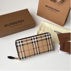 Replica Burberry Vintage Check E-canvas Zipper Wallet Clone Cheap