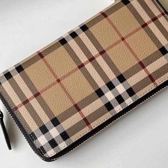 Knockoff Burberry Vintage Check E-canvas Zipper Wallet Fake Sale Online Replica Burberry Vintage Check E-canvas Zipper Wallet Clone Cheap