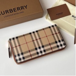 Replica Burberry Vintage Check E-canvas Zipper Wallet Clone Cheap