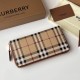 Replica Burberry Vintage Check E-canvas Zipper Wallet Clone Cheap