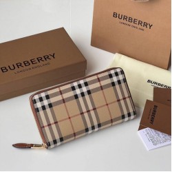 Replica Burberry Vintage Check E-canvas Zipper Wallet Clone Cheap