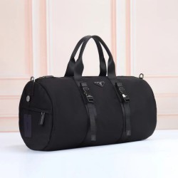 Replica Prada Re-Nylon Saffiano Travel Bag 2VC015 Black Clone Cheap
