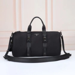 Replica Prada Re-Nylon Saffiano Travel Bag 2VC015 Black Clone Cheap