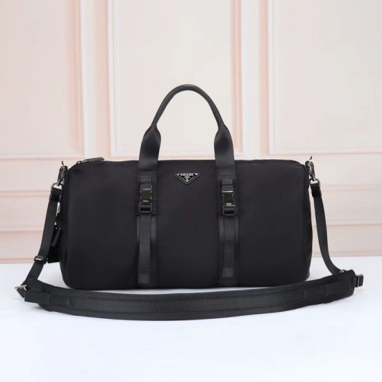 Replica Prada Re-Nylon Saffiano Travel Bag 2VC015 Black Clone Cheap
