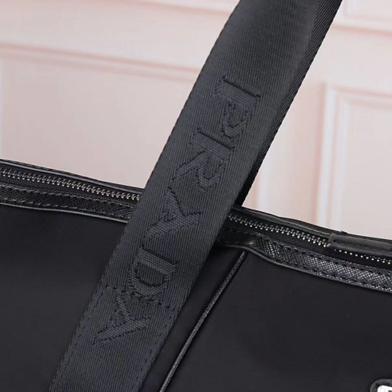 Replica Prada Re-Nylon Tote Bag with Black Leather Trim Clone Cheap