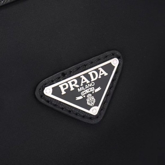 Replica Prada Re-Nylon Tote Bag with Black Leather Trim Clone Cheap