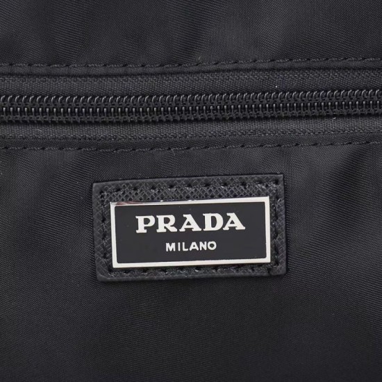 Replica Prada Re-Nylon Tote Bag with Black Leather Trim Clone Cheap