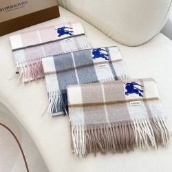 Replica Burberry Equestrian Knight Check Cashmere Scarf 32 x 180cm Pink Clone Cheap