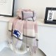Replica Burberry Equestrian Knight Check Cashmere Scarf 32 x 180cm Pink Clone Cheap