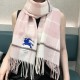 Replica Burberry Equestrian Knight Check Cashmere Scarf 32 x 180cm Pink Clone Cheap