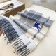 Replica Burberry Equestrian Knight Check Cashmere Scarf 32 x 180cm Grey Clone Cheap