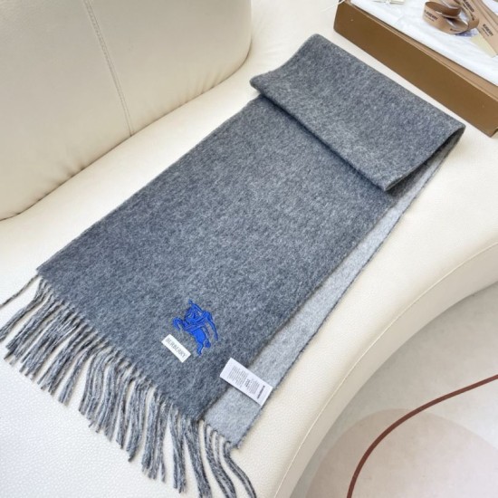 Replica Burberry Classic Reversible Cashmere Scarf 32 x 180cm Grey Clone Cheap