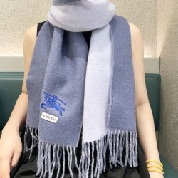 Replica Burberry Classic Reversible Cashmere Scarf 32 x 180cm Blue/Grey Clone Cheap