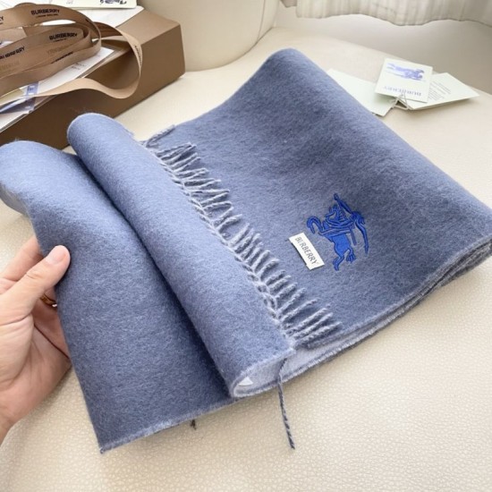 Replica Burberry Classic Reversible Cashmere Scarf 32 x 180cm Blue/Grey Clone Cheap
