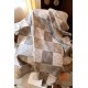 Replica Loewe Anagram Checked Cashmere Blanket Beige 135 x 170cm Clone Cheap