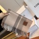 Replica Loewe Reversible Cashmere Scarf with Checkered Pattern 30 x 180cm Brown Clone Cheap