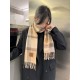 Replica Loewe Reversible Cashmere Scarf with Checkered Pattern 30 x 180cm Brown Clone Cheap