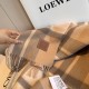 Replica Loewe Reversible Cashmere Scarf with Checkered Pattern 30 x 180cm Brown Clone Cheap
